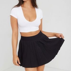 Garage Tennis Skirt - Black, Pleated